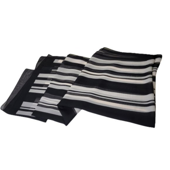 Black and White Stripes Fashion Scarf - Picture 3 of 5